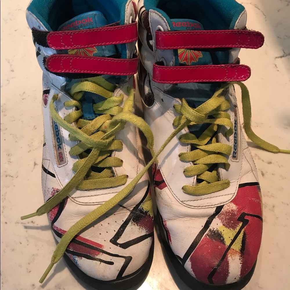 Reebok Women's Sneakers - White, Pink, Yellow, Black